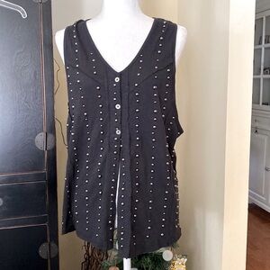 Free People We The Free Small Black Razorback Sleeveless Top